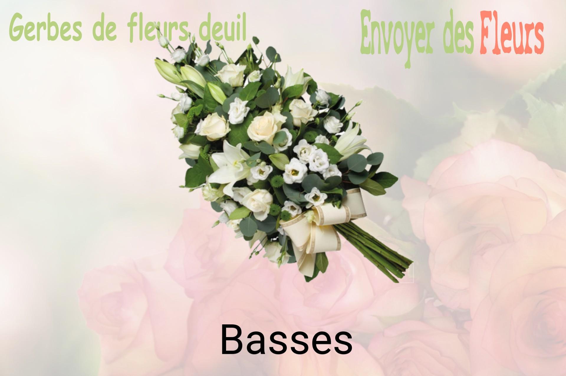 Gerbe de fleurs de deuil livrée à Basses